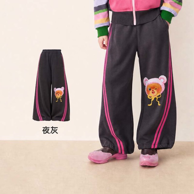 13843808.年衣童装儿童收脚长裤秋季新款女童卡通可爱潮休闲裤运动裤阔腿裤