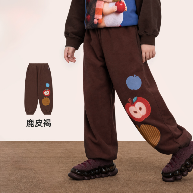 13843844.年衣童装长裤秋季新款女童休闲可爱卡通基础款高腰运动裤卫裤长裤