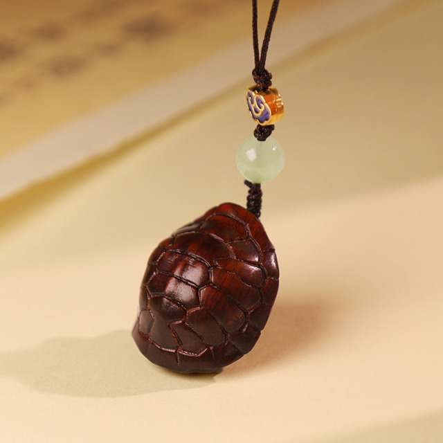 12948313.【富甲天下】龟甲小叶紫檀沉水料手工手机钥匙扣赠礼盒