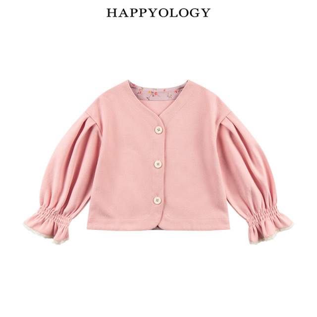 13139744.happyology英伦简约秋冬女童落肩针织短外套