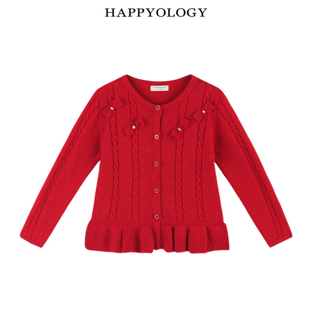 13441320.happyology英国儿童春秋女童毛衣针织开衫