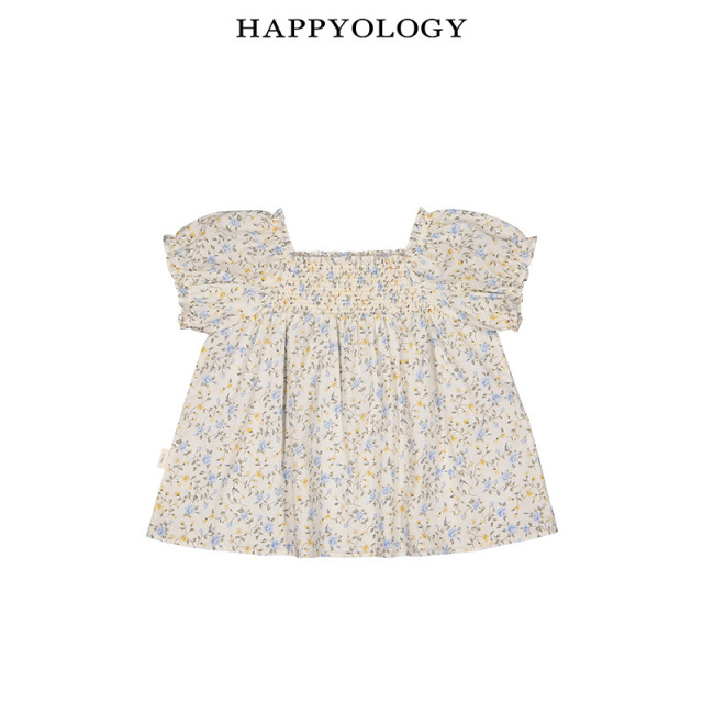 13439633.happyology英国女童司马克衬衫碎花短袖纯棉小衫儿童上衣宝宝衬衣
