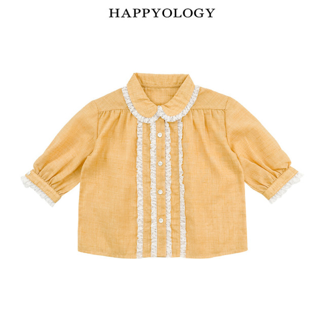13441313.happyology英国女童花边领长袖衬衫女宝上衣