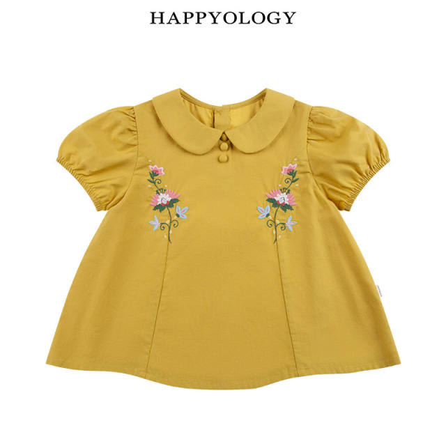 13443319.happyology英国儿童春夏甜美女童绣花短袖上衣衬衫