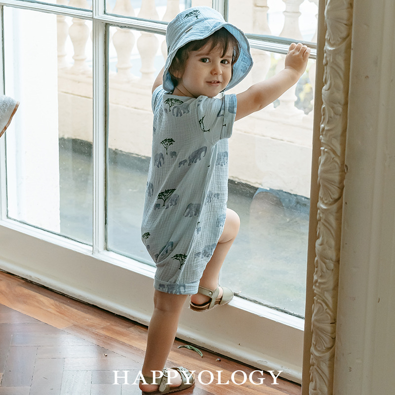 13442219.happyology英国儿童婴幼儿春夏装连体衣男女童哈衣爬服