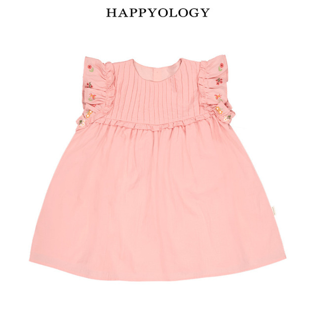 13674952.happyology夏季女童宝宝小飞袖绣花连衣裙