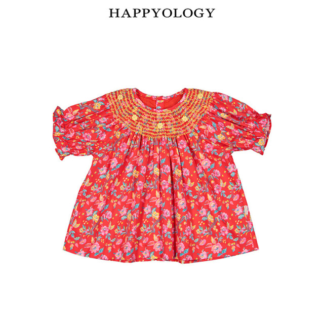 13674955.happyology夏季女童宝宝司马克领短袖上衣