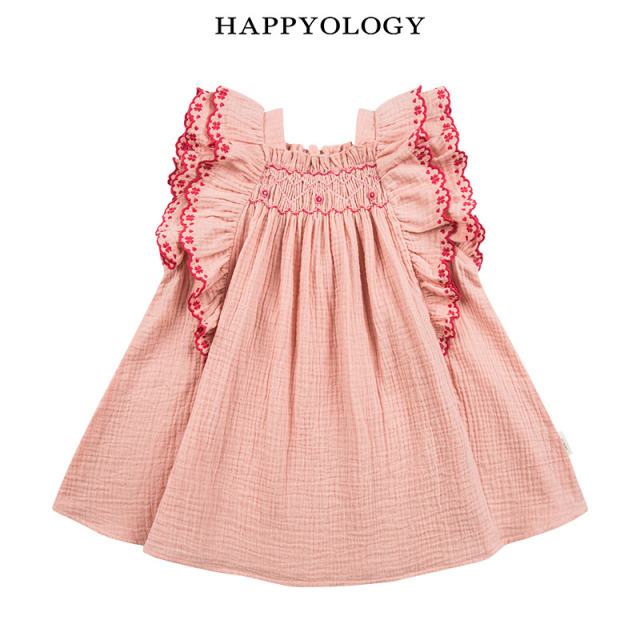 13674977.happyology夏季女童宝宝司马克绣花连衣裙