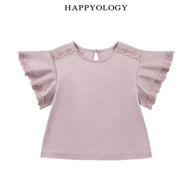 13674948.happyology夏季女童宝宝桑蚕丝针织花边上衣