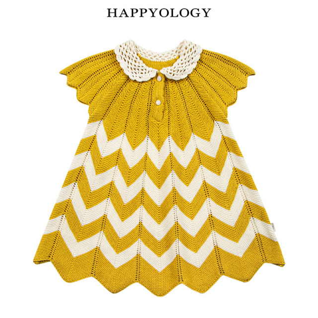 13674969.happyology夏季女童宝宝针织镂空连衣裙