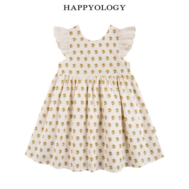 13674941.happyology夏季女童宝宝花边小飞袖连衣裙