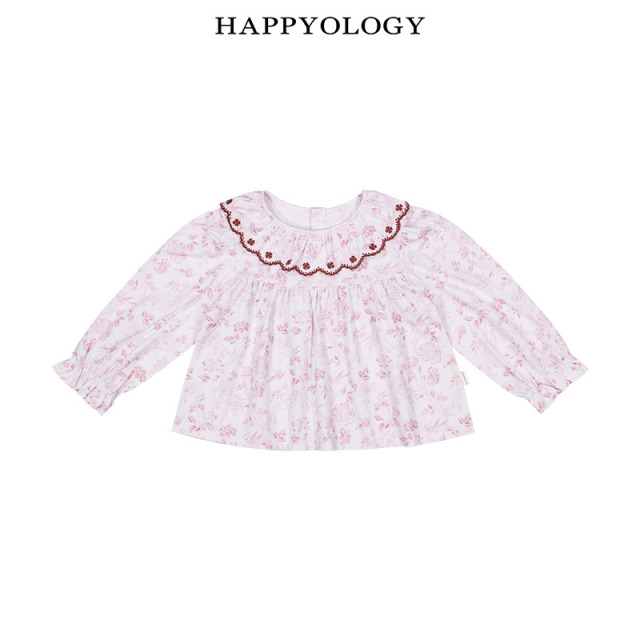 13674939.happyology春季女童宝宝满印针织翻领绣花上衣