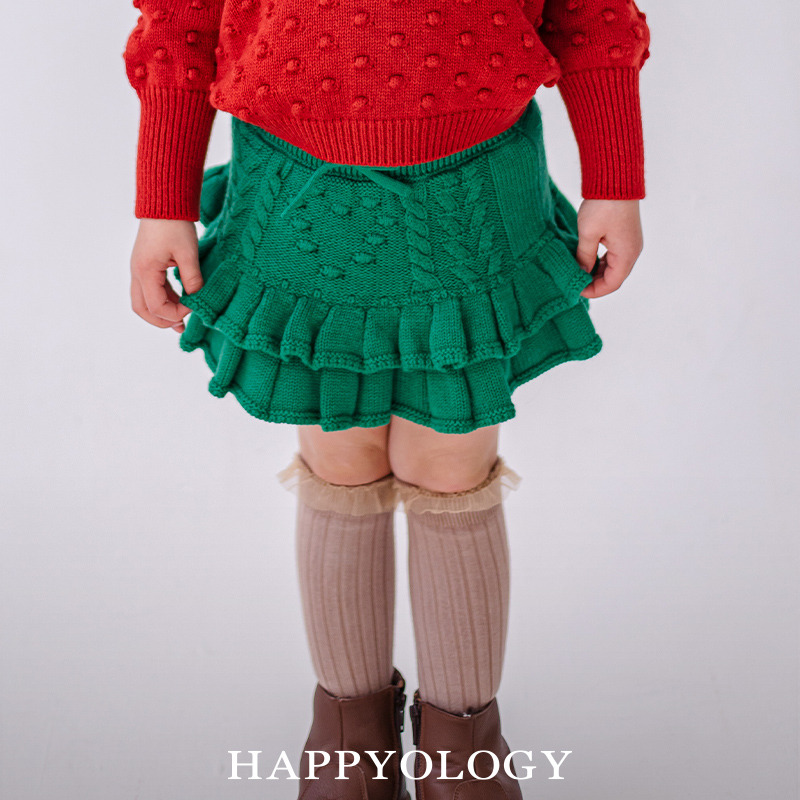 13695351.happyology秋冬新品女童提花毛线裙裤