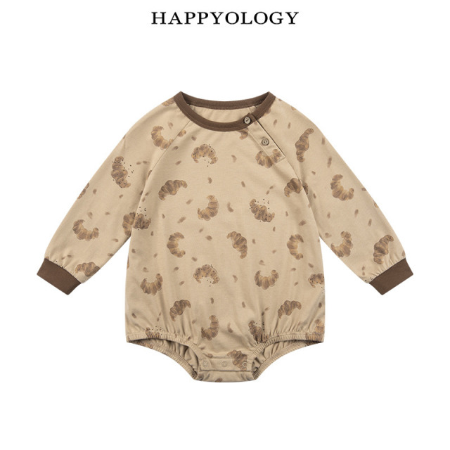 13790915.【新生儿好礼】happyology英国儿童男女宝宝印花连体衣长袖爬服