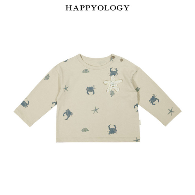 13790933.happyology英国宝宝春秋长袖印花休闲T恤男童上衣