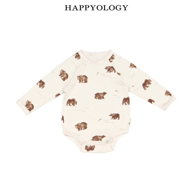13843799.【新生儿好礼】happyology新生儿宝宝舒柔针织满印连体衣长袖爬服