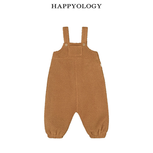 13848867.happyology秋冬儿童保暖羊羔毛背带裤休闲裤
