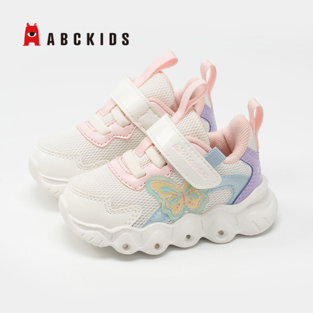 12603086.ABCKIDS女童宝宝秋季启步灯鞋透气舒适