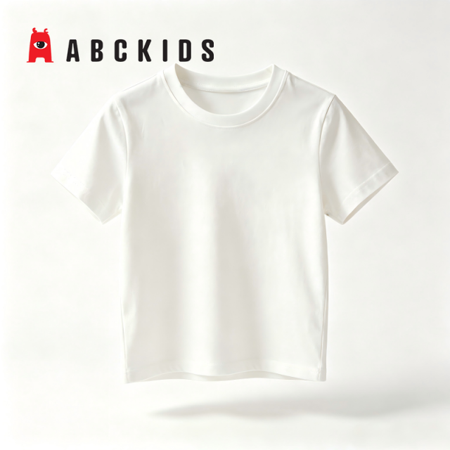 13675799.Abckids儿童短袖T恤夏季童装男女童时尚百搭纯色简约中大童薄款透气多色