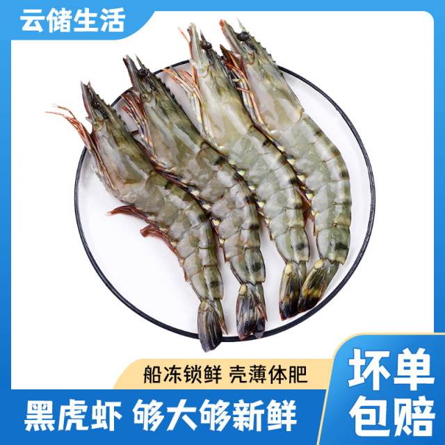 13023441.【超大黑虎虾】16-20规格印度洋黑虎虾2斤/盒*1虾中老虎大个