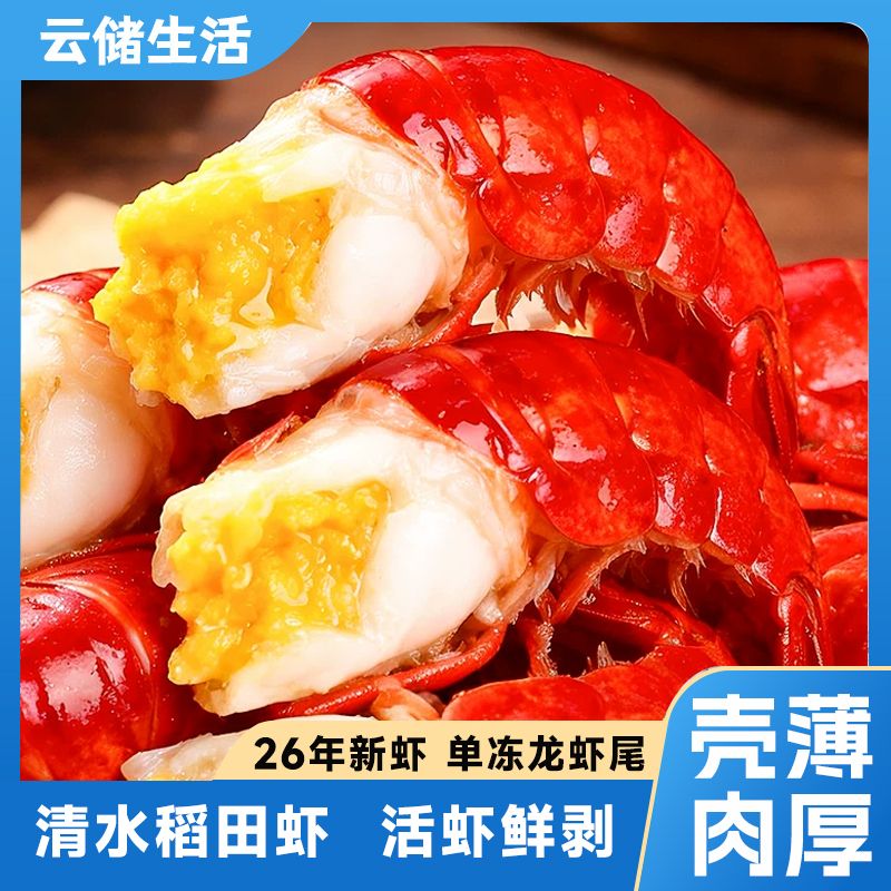 13466771.【单冻龙虾尾】只只分离稻田清水小龙虾虾尾无冰250g/包（约65粒/包）