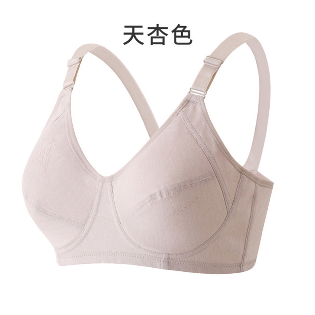 13697312.棉新界舒适文胸透气聚拢中老年后扣大码内衣薄棉杯无钢圈文胸