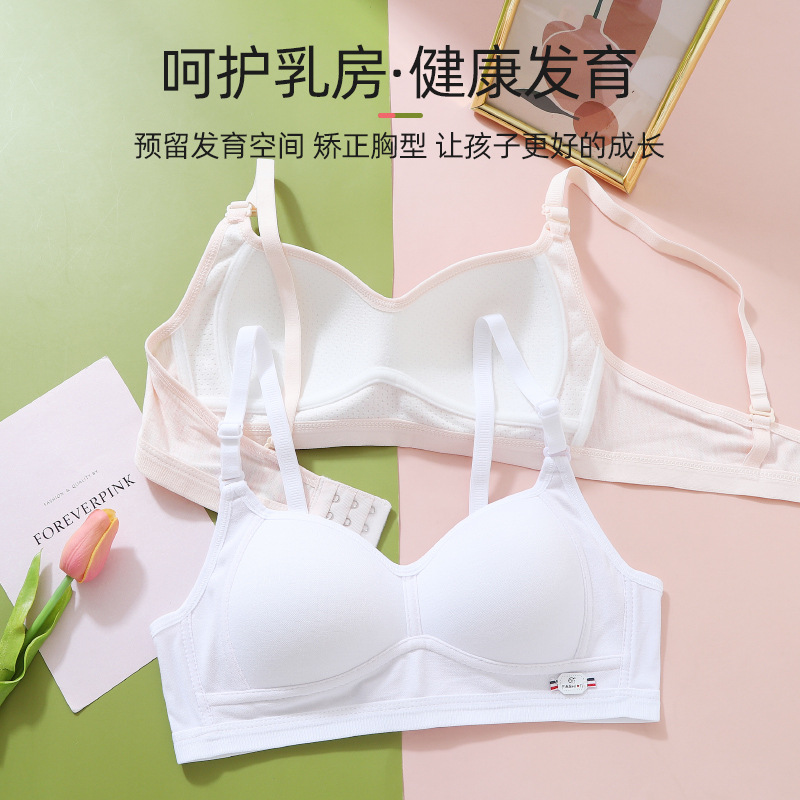 13717351.棉新界高中生少女内衣女初中学生三阶段青春发育期纯棉定型杯调整文胸罩
