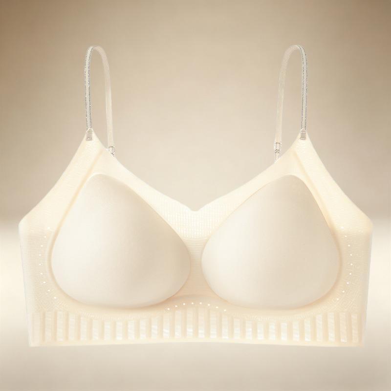 13816421.棉新界薄款无钢圈内衣女无痕透气聚拢防下垂收副乳性感美背吊带文胸