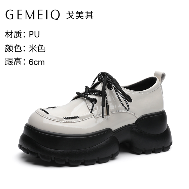 12984372.戈美其玛丽珍鞋女新款高跟春季百搭法式复古黑色粗跟单鞋潮