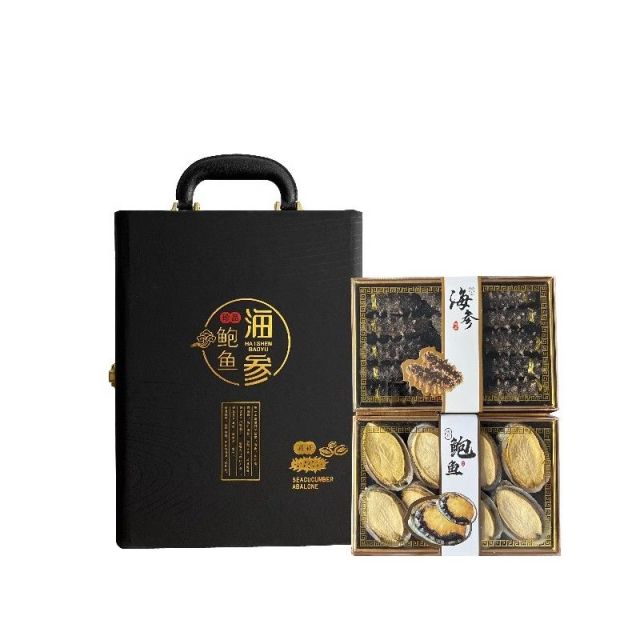 12739018.【寻海觅鲜】名贵双拼海干货礼盒 速发海参+淡干黄金鲍鱼/淡干黄金鲍鱼+淡干鱼胶 两款任选 佳节馈赠佳品