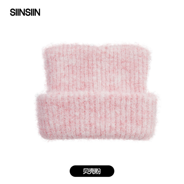 12846938.SIINSIIN猫耳朵帽子女25新款秋冬季保暖大头围针织毛线冷帽显脸小