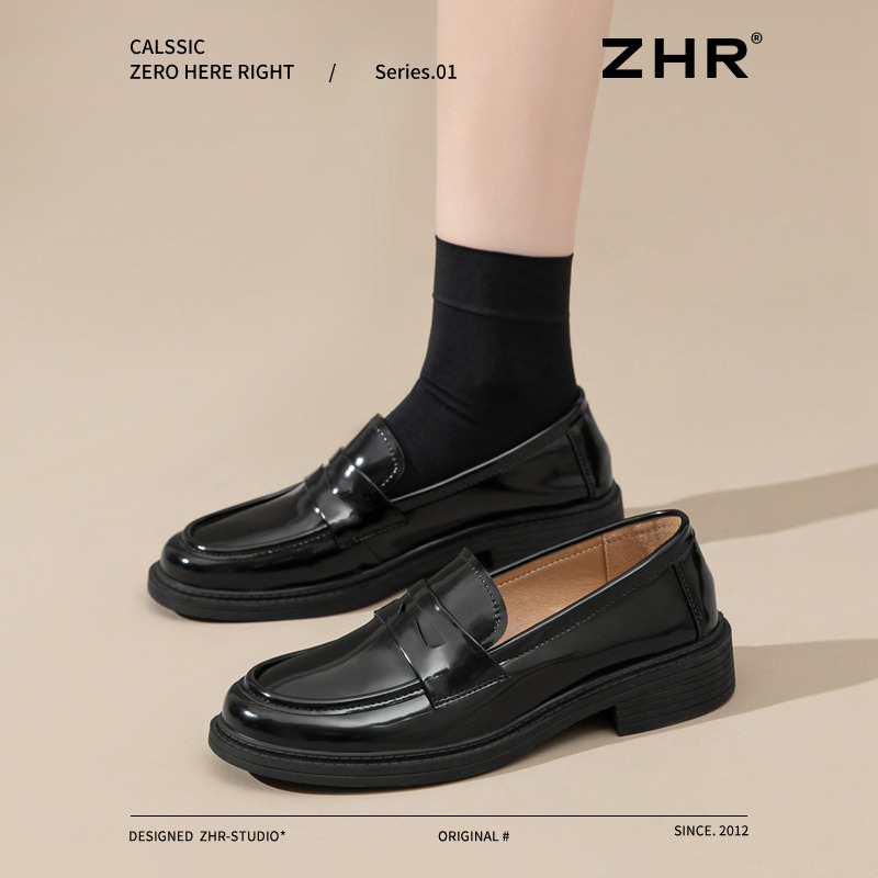 13222877.【ZHR则则】平底乐福鞋圆头套脚厚底女鞋[PU]