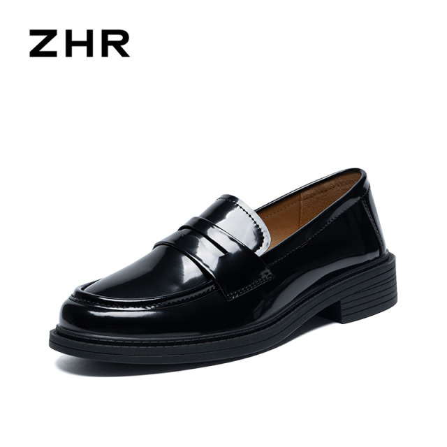 13222877.【ZHR则则】平底乐福鞋圆头套脚厚底女鞋[PU]
