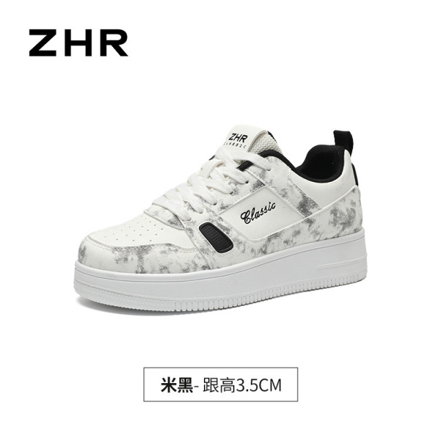 13219308.【ZHR则则】板鞋圆头系带厚底晕染女鞋[PU]
