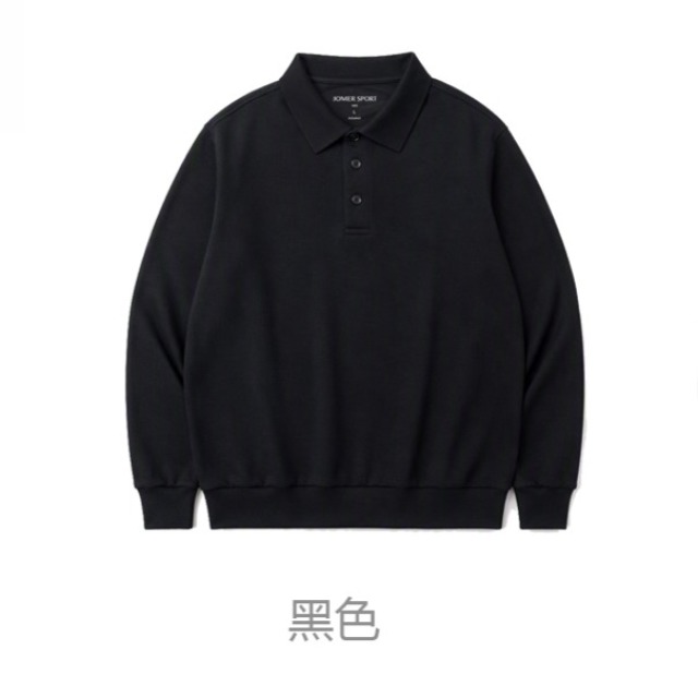 13797401.【JOMER】纪*希同厂同款 男士老钱风微落肩美棉斜纹翻领卫衣 8318