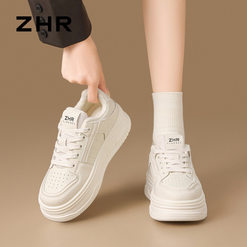 12765109.【ZHR则则】小白鞋圆头系带厚底女鞋[PU]