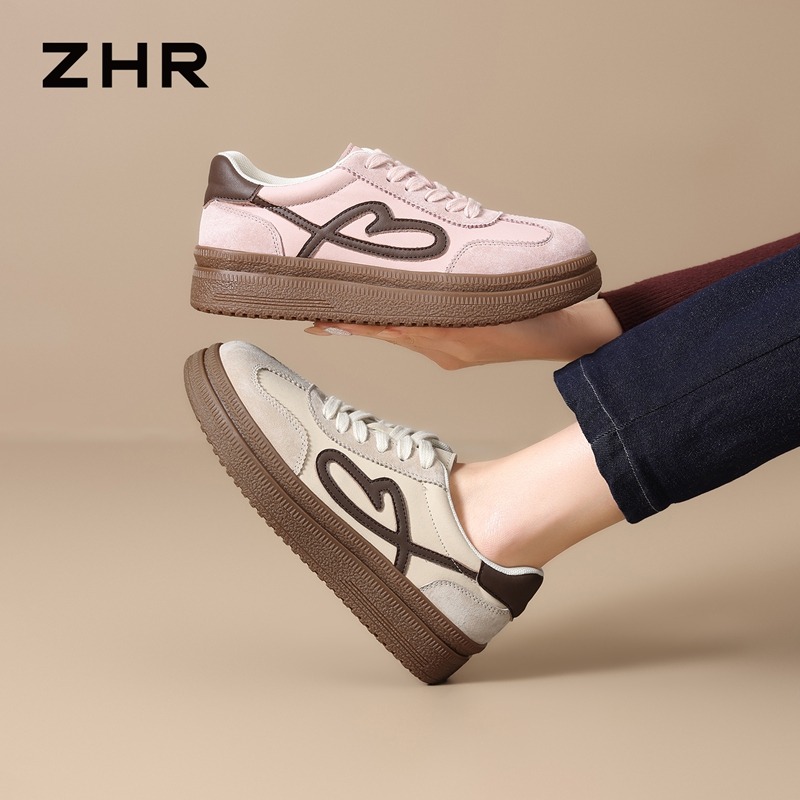 13089228.【ZHR则则】德训鞋圆头系带平底女鞋[PU+头层猪皮]