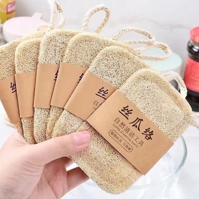 13748086.【19.9到手10片】天然丝瓜络刷碗巾洗完抹布丝瓜瓤百洁布杯刷厨房清洁刷子