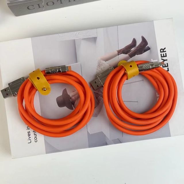 12813760.【到手2条高品质液态硅胶快充线清货秒杀】液态硅胶超级快充数据线金属接头牢固耐用加粗线体充电更快带充电显示灯