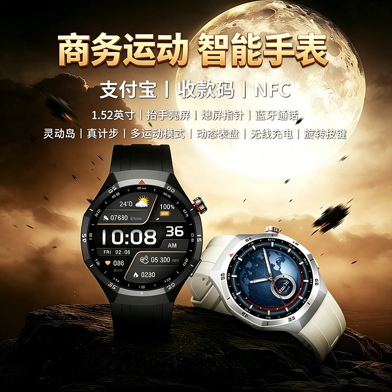 13678214.【HW同款智能手表，可接打电话消息提醒】华强北GT6 Plus智能手表Pro顶配男运动计步健康监测导航蓝牙电话