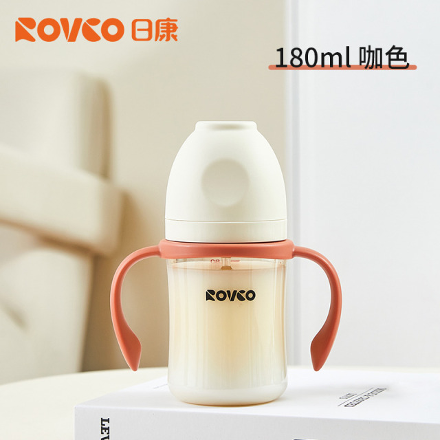 13068890.日康奶瓶儿童学饮杯防呛喝水杯婴儿6个月一岁以上吸管奶瓶直饮牛奶杯子