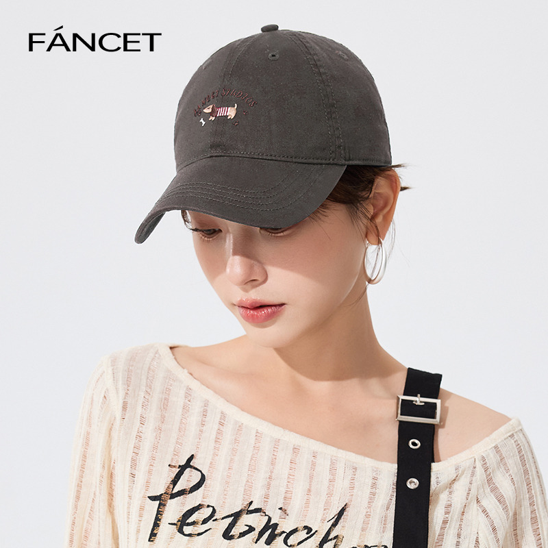 12899089.FANCET棒球帽女春夏新款多色可选显脸小纯棉腊肠狗防晒帽鸭舌帽子CM96055