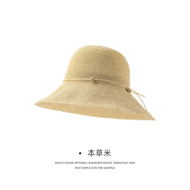 13261209.凡饰FANCET手工天然纸草可折叠大帽檐草帽CM97002