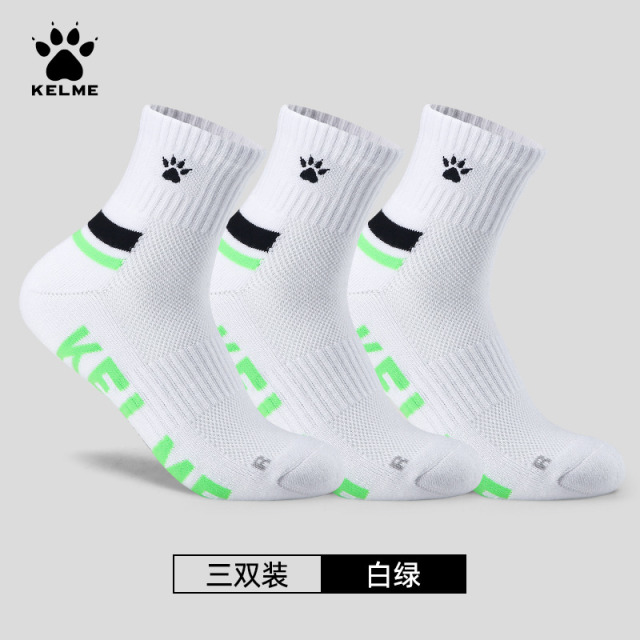 12805940.KELME卡尔美运动袜中筒羽毛球跑步袜