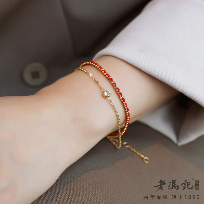 13633366.轻奢新中式双层单钻红绳手链女精致高级感小众个性设计感