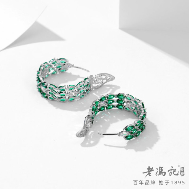 13633859.新款重工轻奢风高级感锆石内外镶嵌圆环圈圈耳环