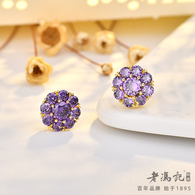 13638420.美雪花耳钉女气质锆石耳环潮耳饰简约小巧冷淡风ins