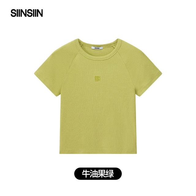 13173626.SIINSIIN修身短袖T恤女2026年新款休闲百搭显瘦打底内搭早春上衣