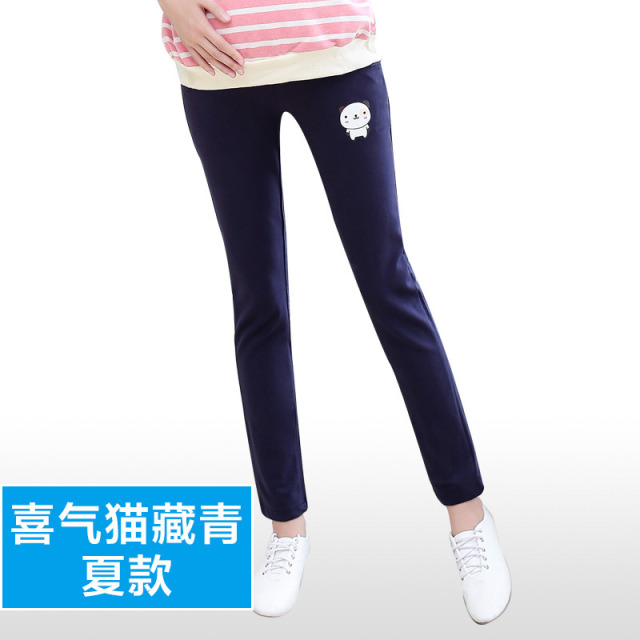 13091462.十月名裳孕妇裤春秋薄款显瘦打底裤直筒裤宽松外穿春季粉色裤子