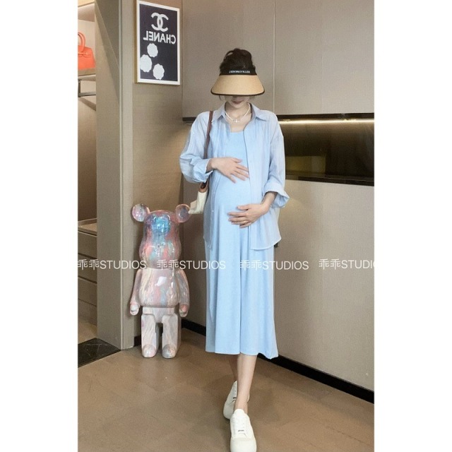 13095455.十月名裳孕妇裙休闲孕妇连衣裙潮款吊带裙小个子孕妈韩版夏装